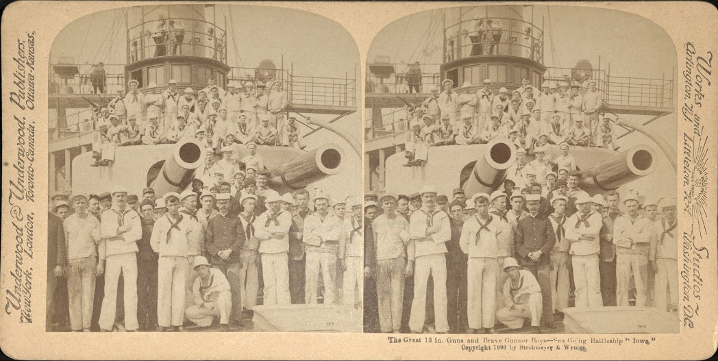 The Great 13 in. Guns and Brave Gunner Boys – Sea Going Battleship “Iowa.”